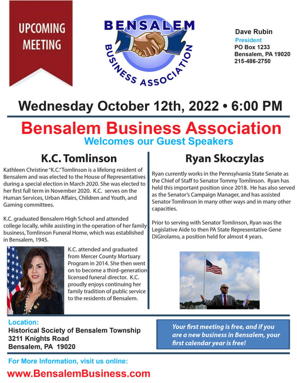 Bensalem Business Association - April 13, 2022 - Judge Joseph P. Falcone